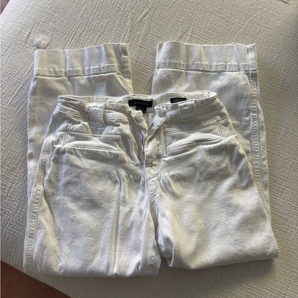 Sanctuary White Voyage Crop Wide-Leg denim size 28 - Picture 2 of 4